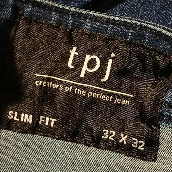 TPJ The Perfect Jean Men 32x32 Slim Fit Dark Blue Wash Stretch Denim Work Casual - Picture 7 of 9